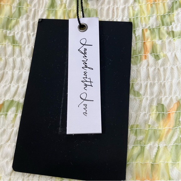 Layered With Love NWT 3X Plus Size Yellow Floral Midi Dress Feminine - Picture 7 of 16